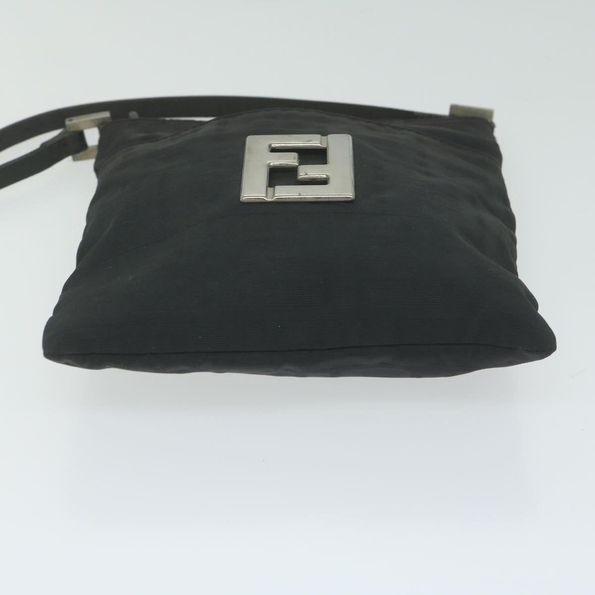 FENDI Zucca Canvas Shoulder Bag Black bs10962