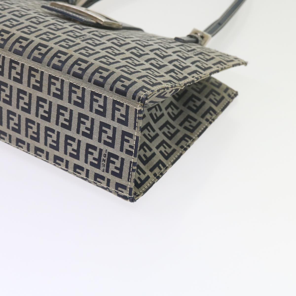 FENDI Zucchino Canvas Mamma Baguette Shoulder Bag Navy bs11001