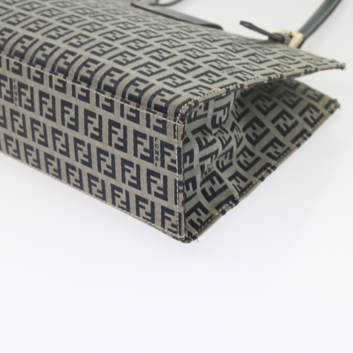 FENDI Zucchino Canvas Mamma Baguette Shoulder Bag Navy bs11001
