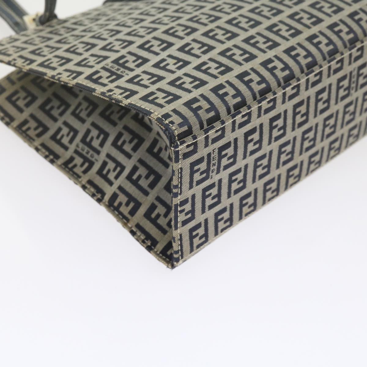 FENDI Zucchino Canvas Mamma Baguette Shoulder Bag Navy bs11001