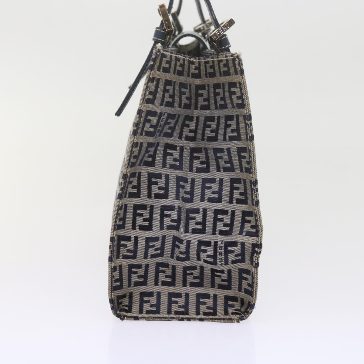 FENDI Zucchino Canvas Mamma Baguette Shoulder Bag Navy bs11001