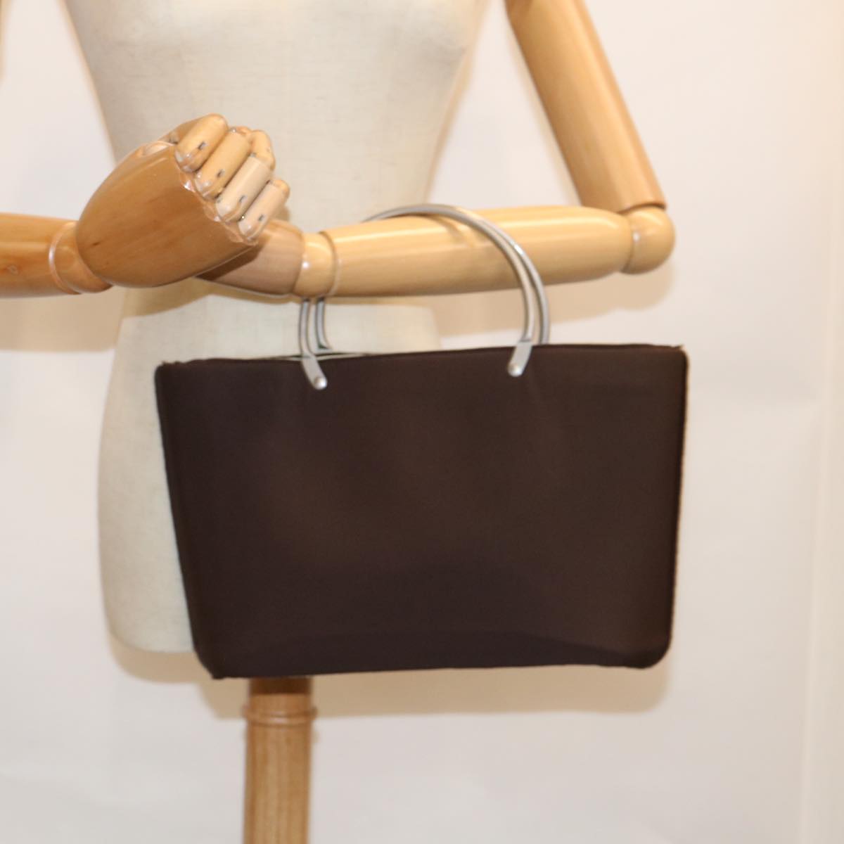 CHANEL Hand Bag Nylon Brown CC bs11011