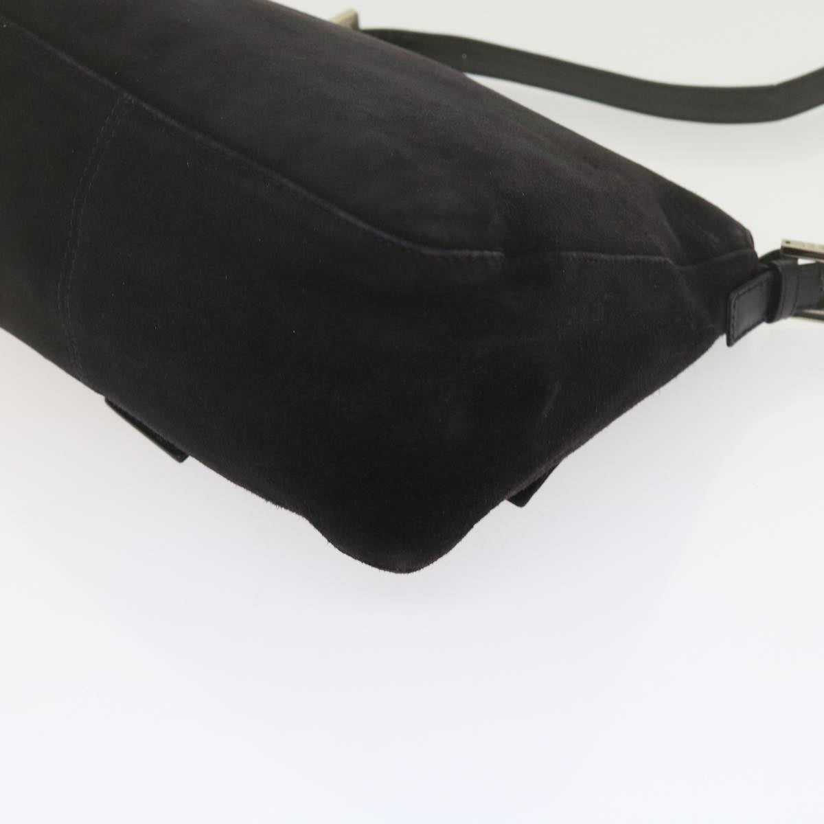 FENDI Mamma Baguette Shoulder Bag Suede Black 2308 26325 089 bs11079