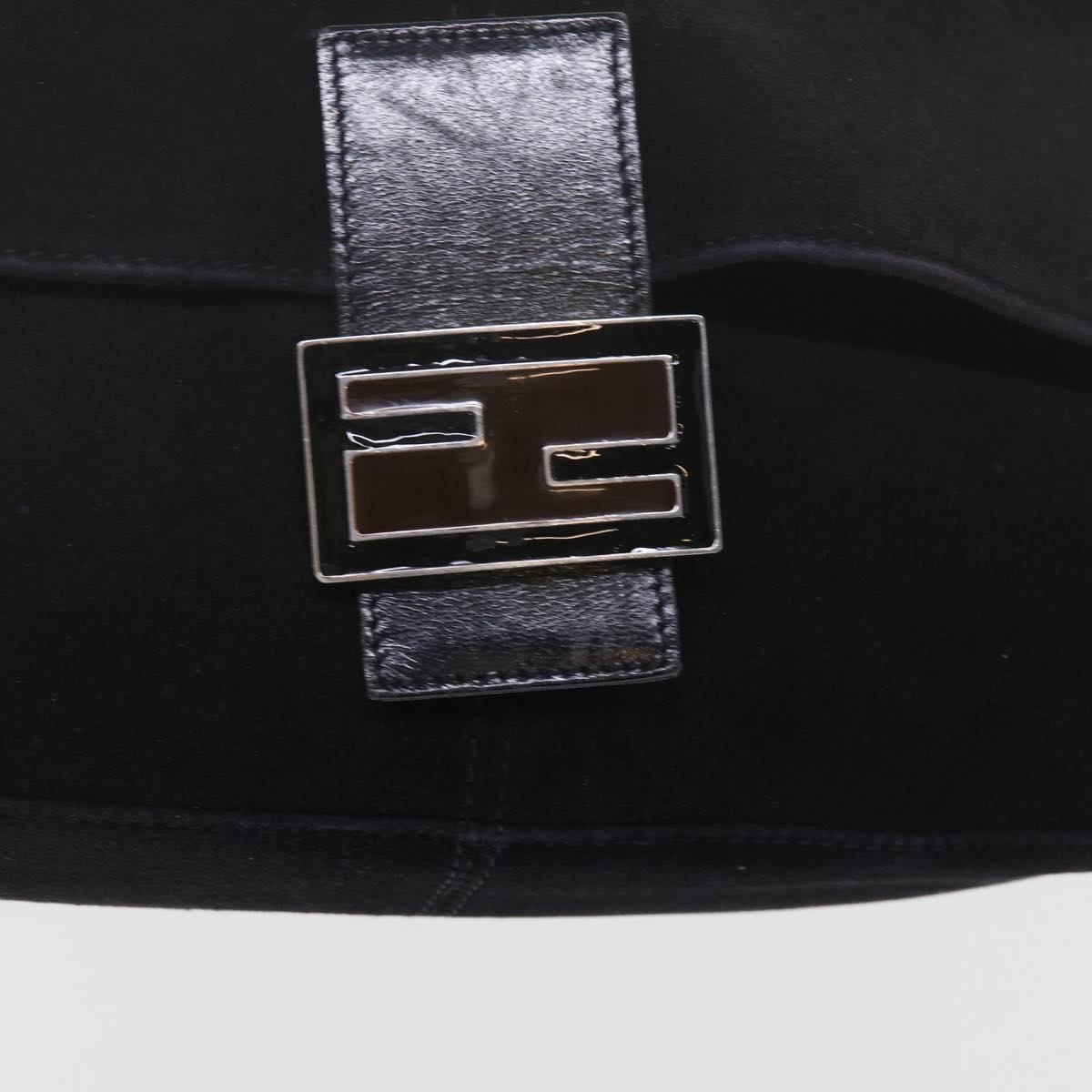 FENDI Mamma Baguette Shoulder Bag Suede Black 2308 26325 089 bs11079