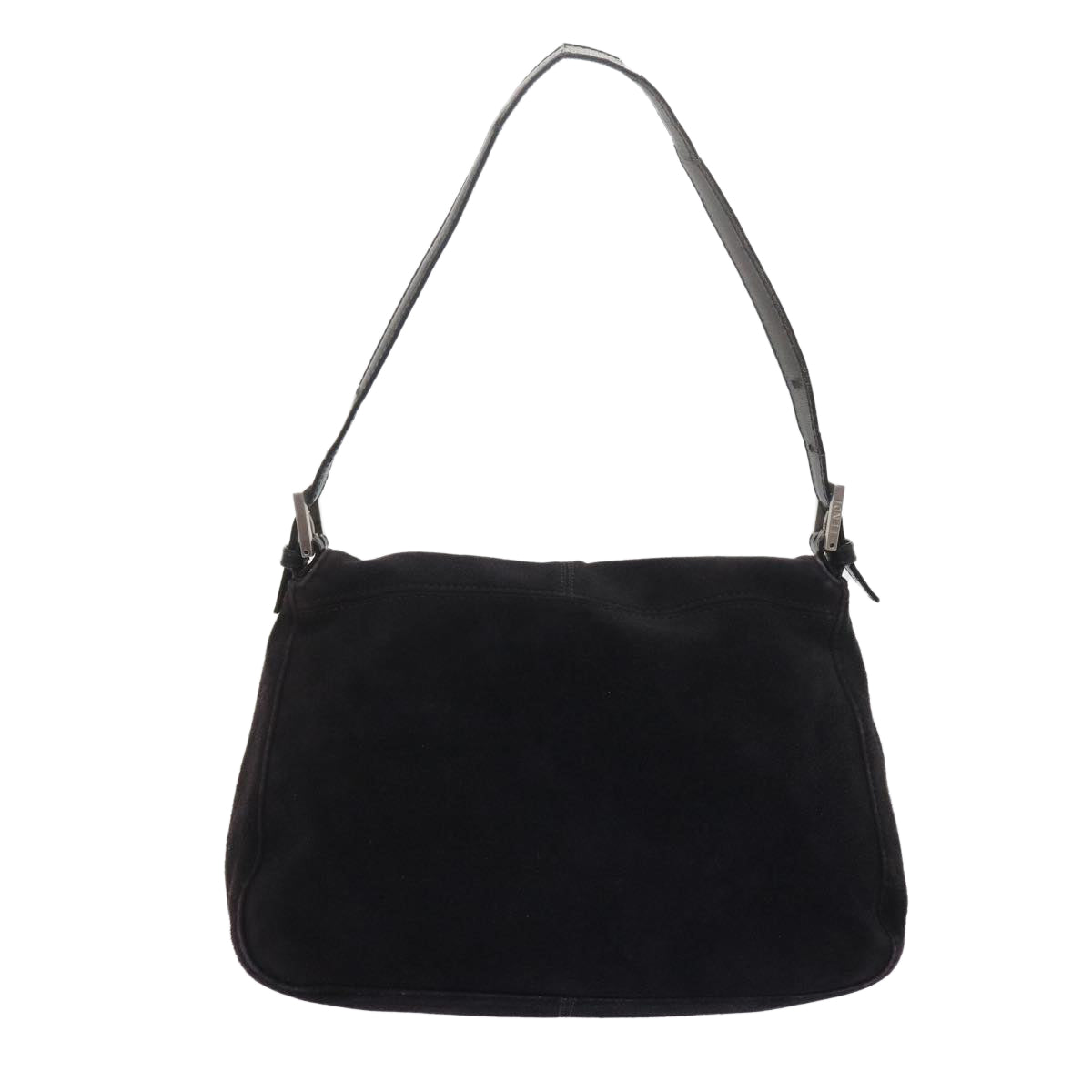 FENDI Mamma Baguette Shoulder Bag Suede Black 2308 26325 089 bs11079