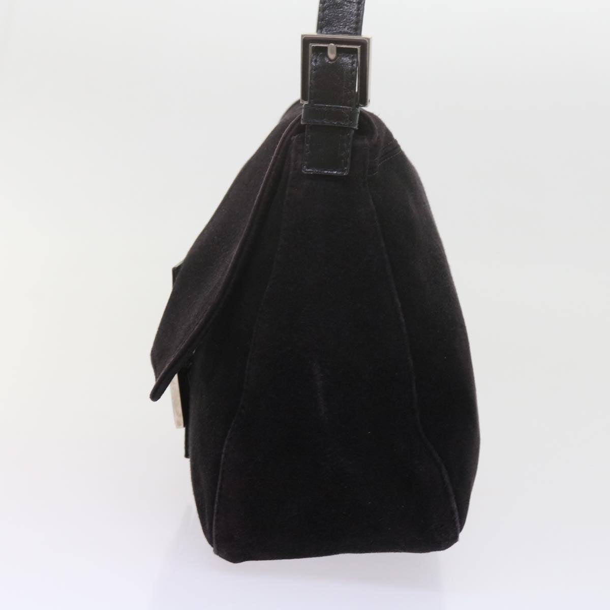 FENDI Mamma Baguette Shoulder Bag Suede Black 2308 26325 089 bs11079