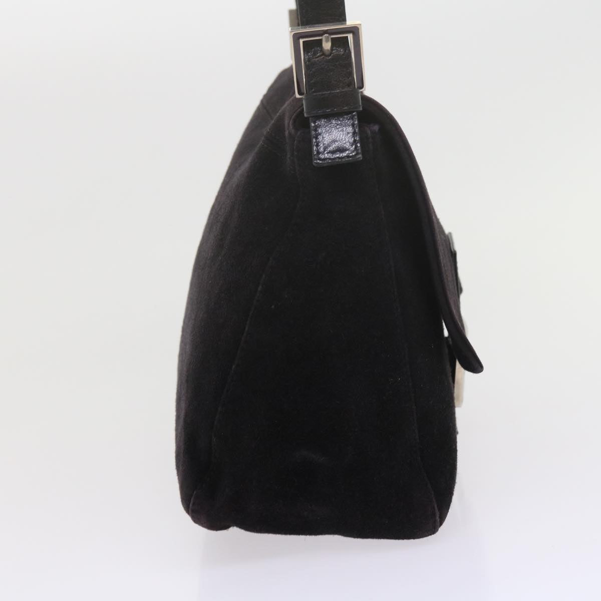 FENDI Mamma Baguette Shoulder Bag Suede Black 2308 26325 089 bs11079