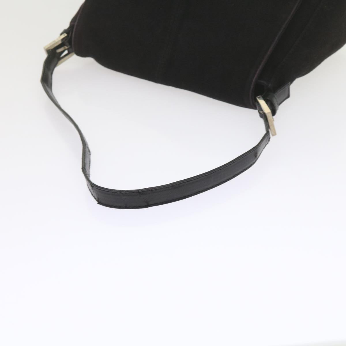 FENDI Mamma Baguette Shoulder Bag Suede Black 2308 26325 089 bs11079
