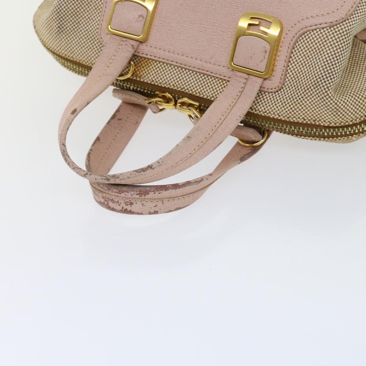 FENDI Chameleon Hand Bag Leather 2way Pink bs11132