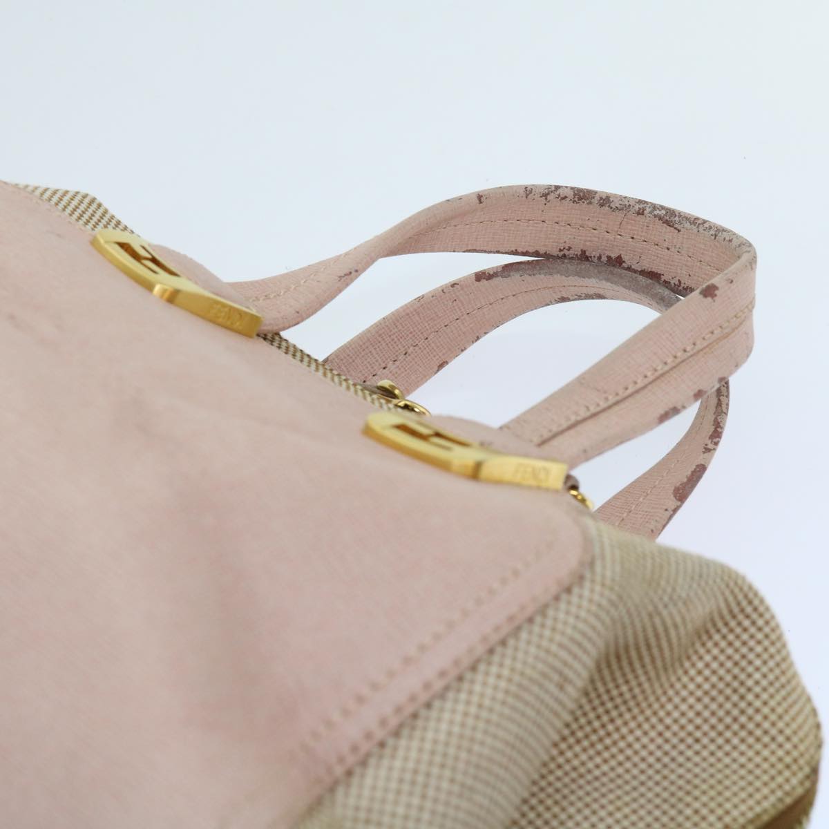 FENDI Chameleon Hand Bag Leather 2way Pink bs11132