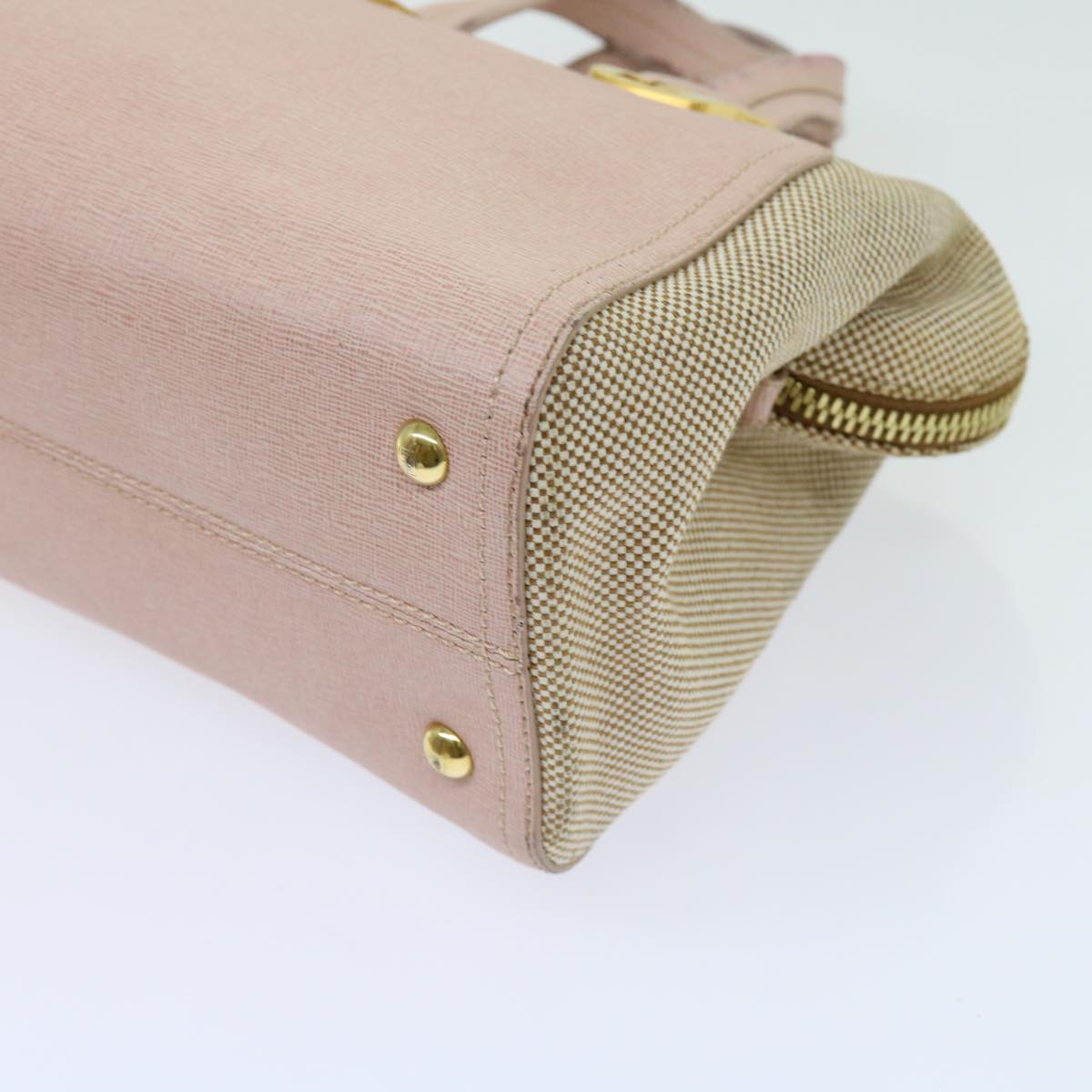 FENDI Chameleon Hand Bag Leather 2way Pink bs11132