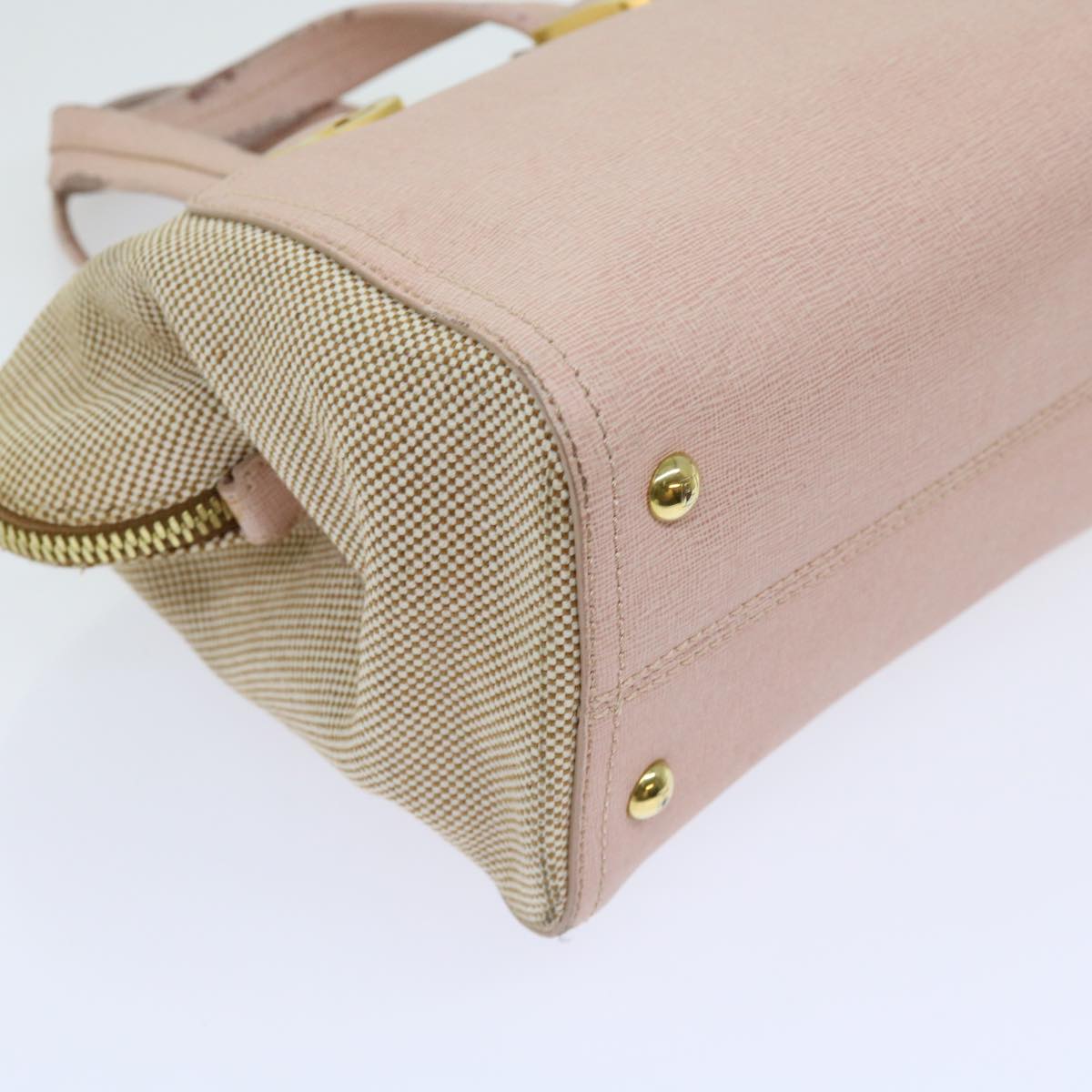FENDI Chameleon Hand Bag Leather 2way Pink bs11132