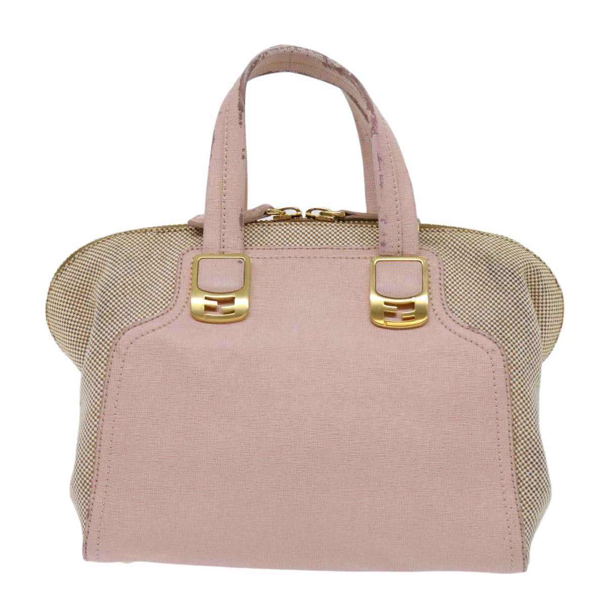 FENDI Chameleon Hand Bag Leather 2way Pink bs11132