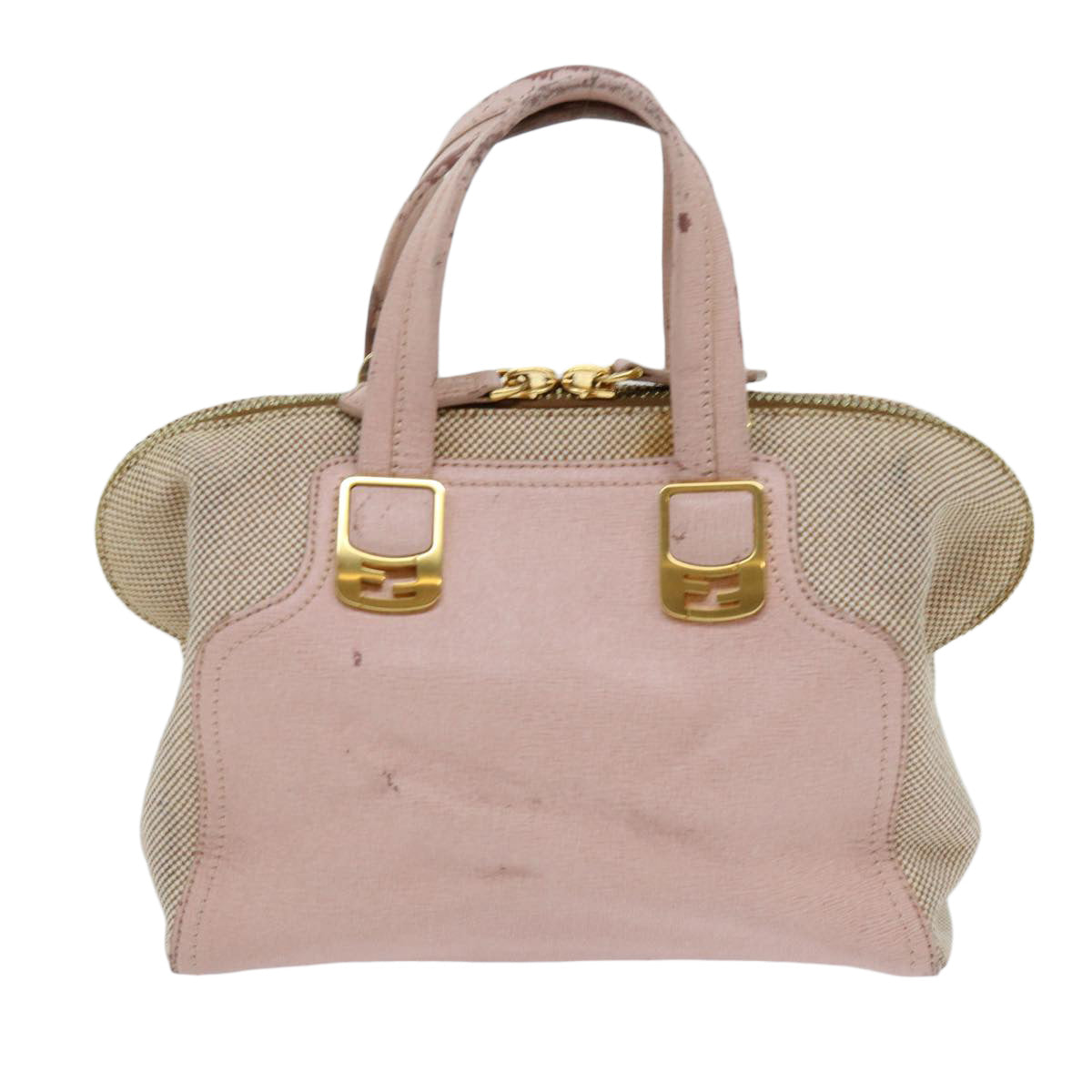 FENDI Chameleon Hand Bag Leather 2way Pink bs11132