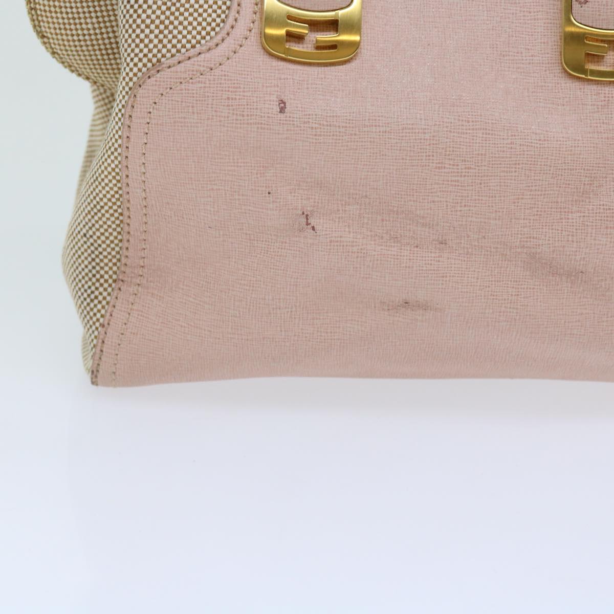 FENDI Chameleon Hand Bag Leather 2way Pink bs11132