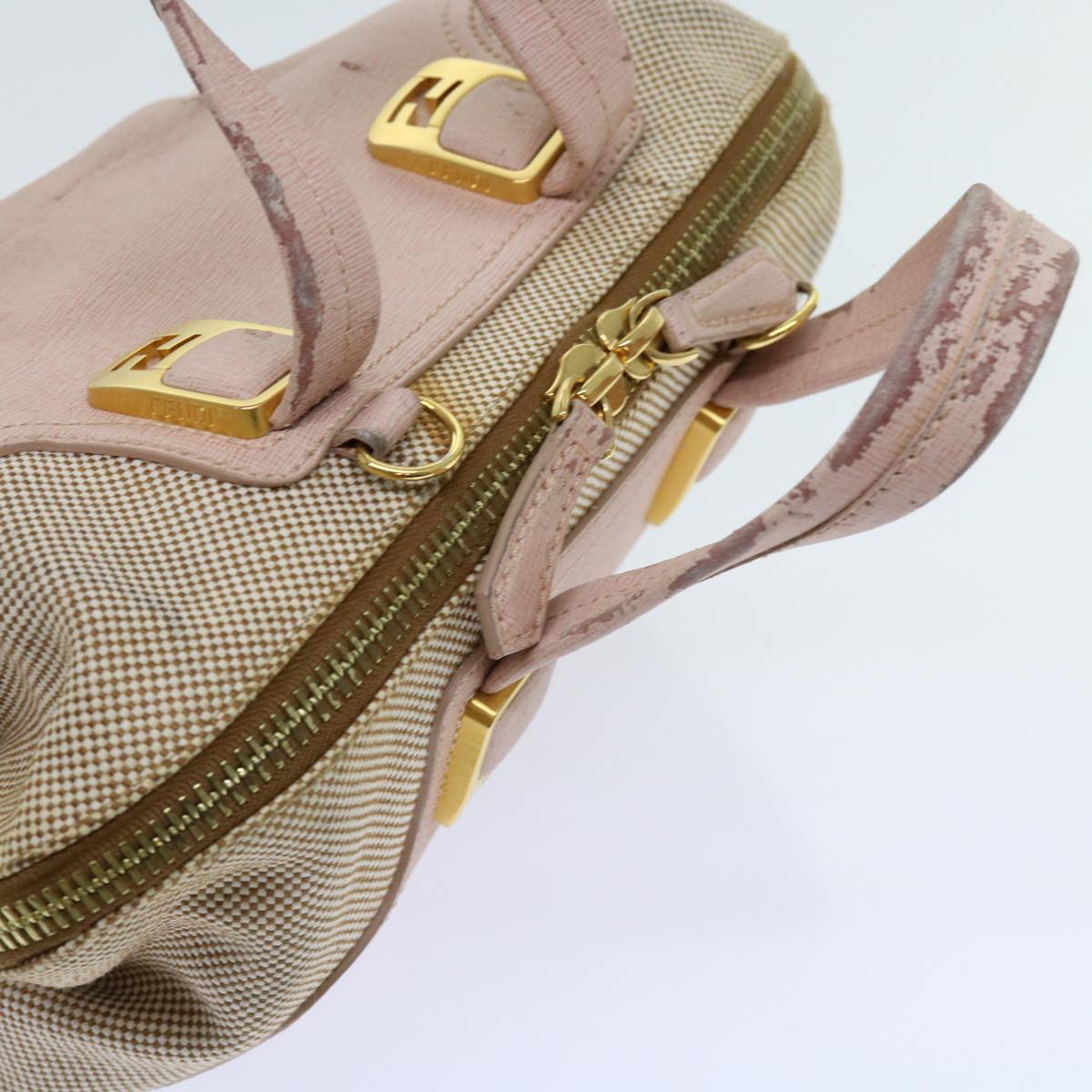 FENDI Chameleon Hand Bag Leather 2way Pink bs11132