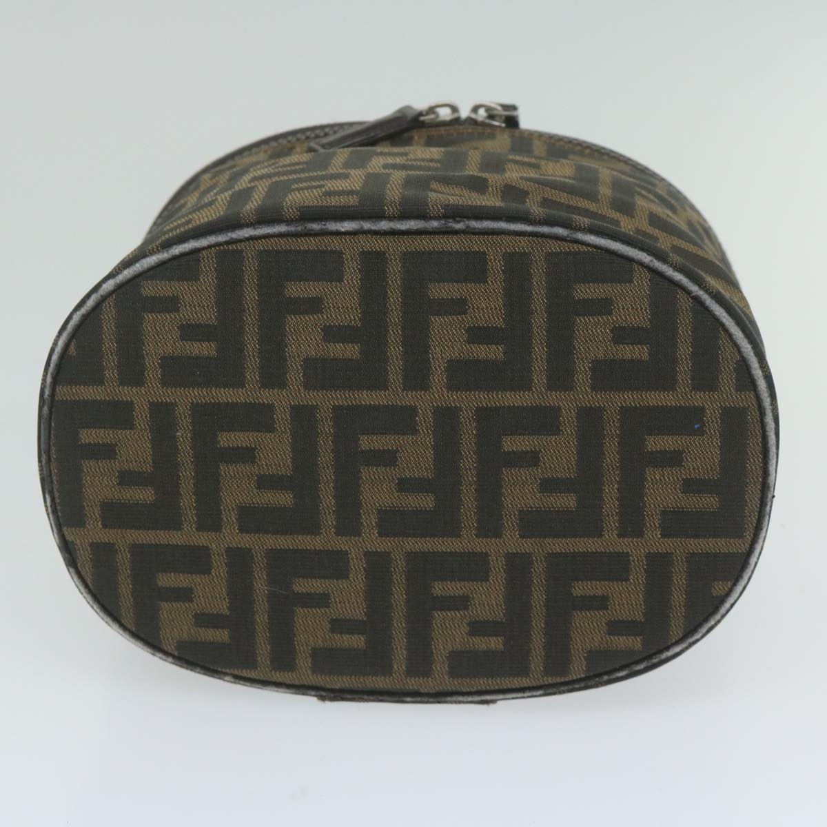 FENDI Zucca Canvas Vanity Cosmetic Pouch Black Brown bs11154