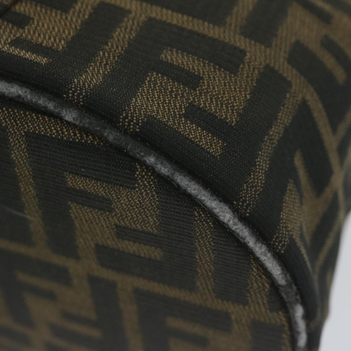 FENDI Zucca Canvas Vanity Cosmetic Pouch Black Brown bs11154