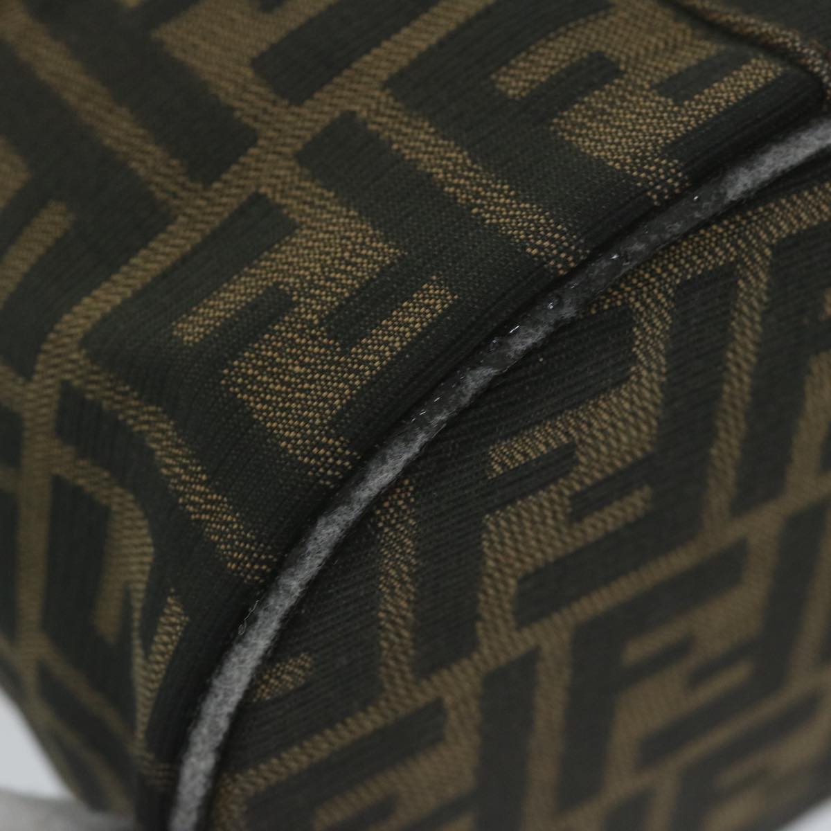 FENDI Zucca Canvas Vanity Cosmetic Pouch Black Brown bs11154