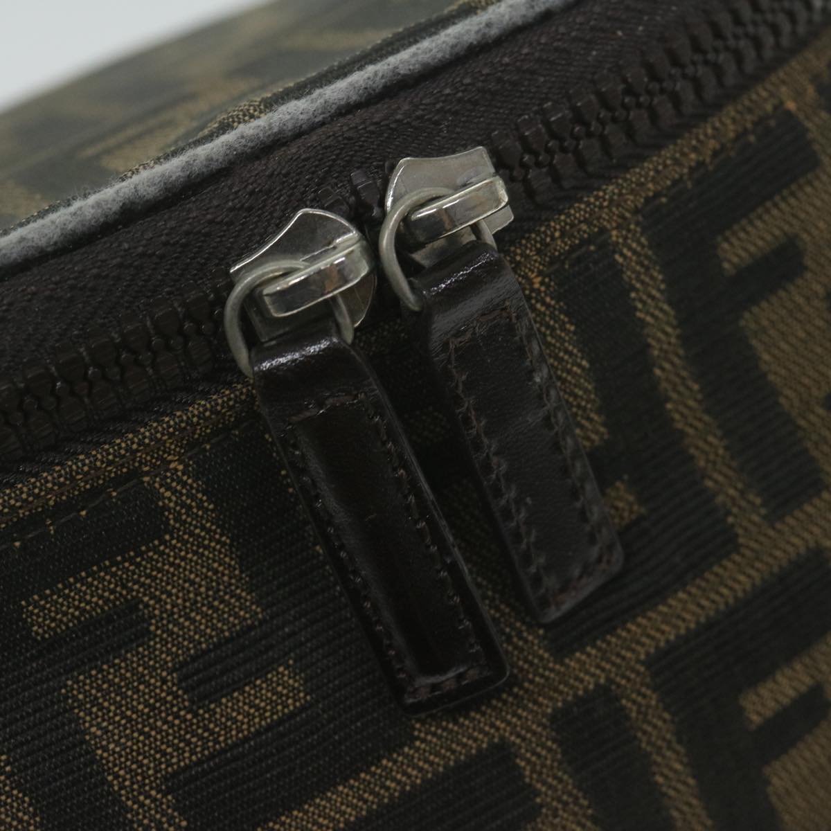 FENDI Zucca Canvas Vanity Cosmetic Pouch Black Brown bs11154