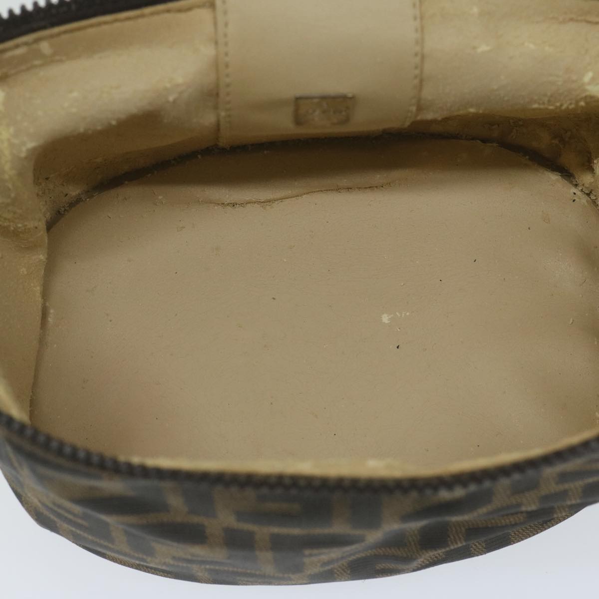 FENDI Zucca Canvas Vanity Cosmetic Pouch Black Brown bs11154