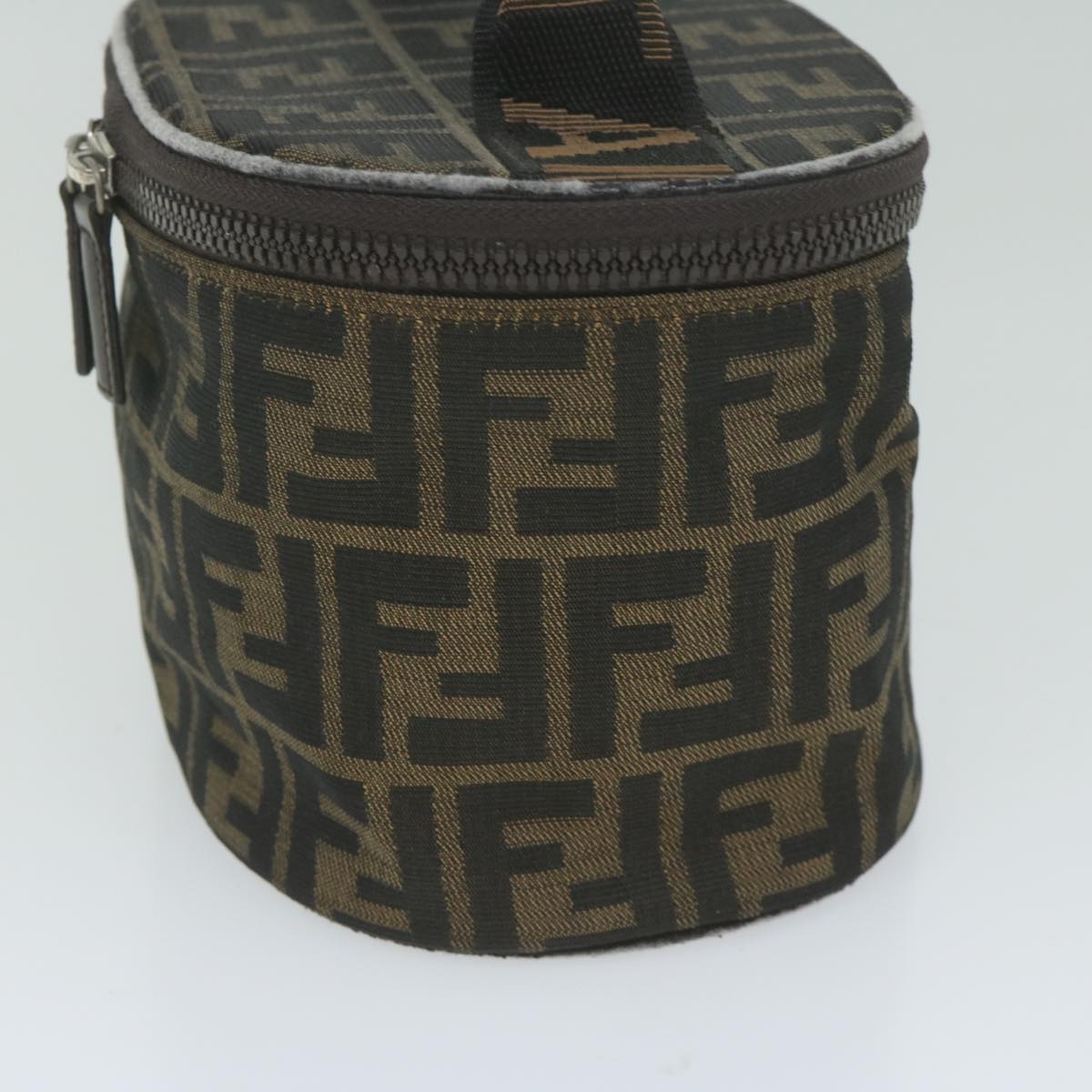 FENDI Zucca Canvas Vanity Cosmetic Pouch Black Brown bs11154