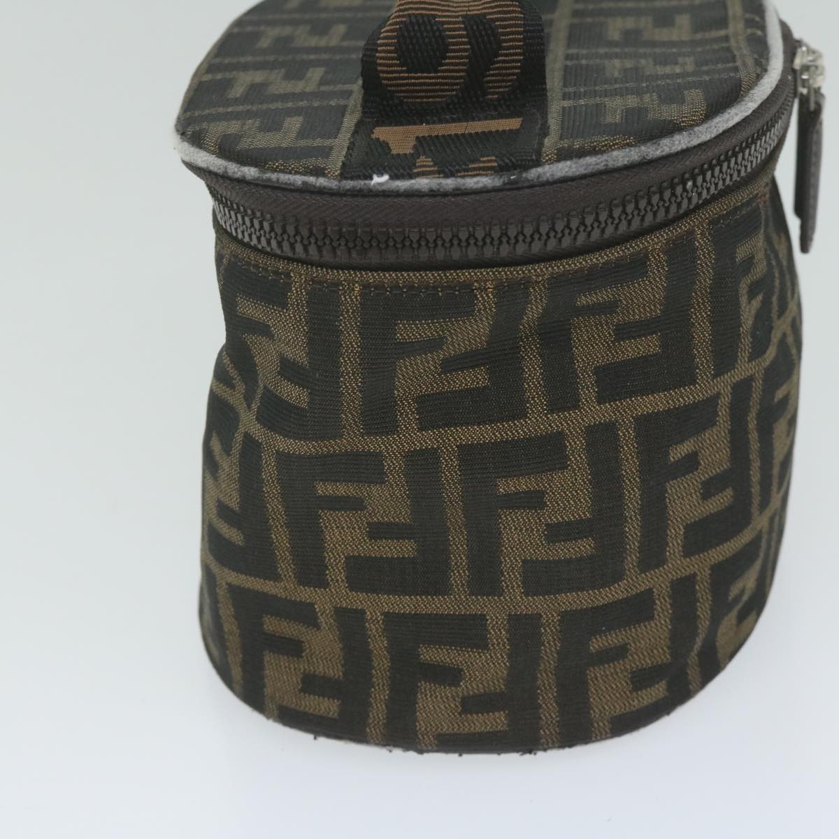 FENDI Zucca Canvas Vanity Cosmetic Pouch Black Brown bs11154