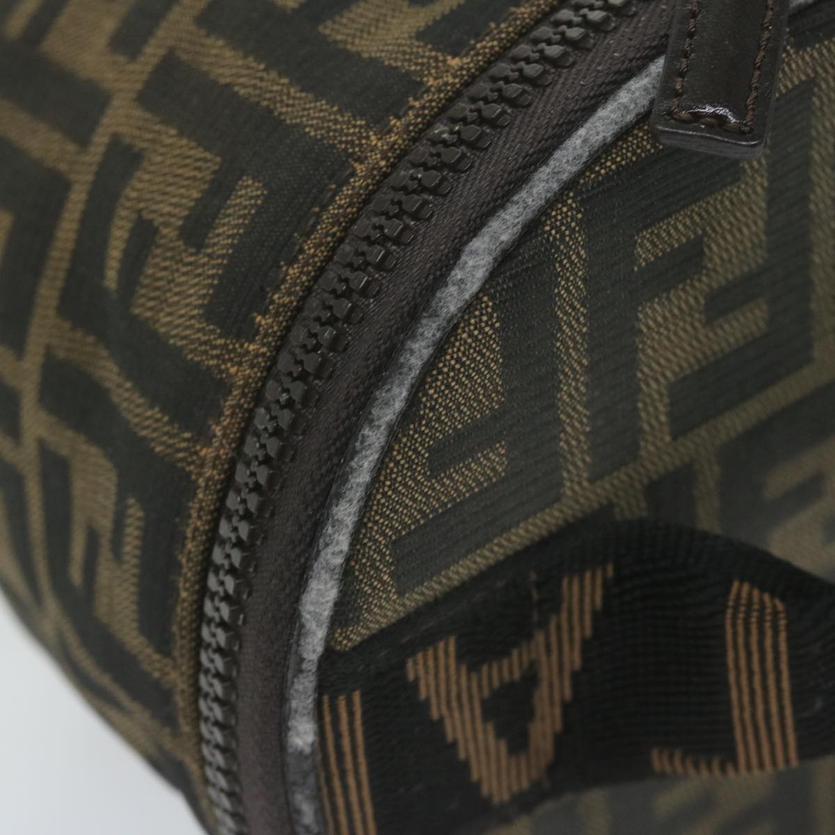 FENDI Zucca Canvas Vanity Cosmetic Pouch Black Brown bs11154