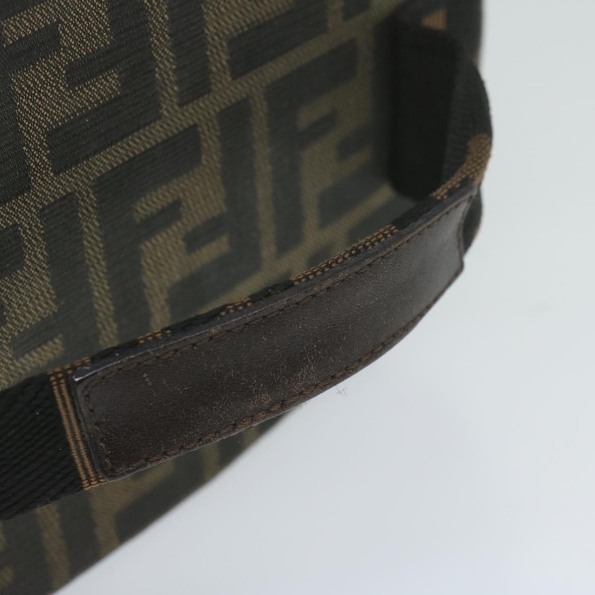 FENDI Zucca Canvas Vanity Cosmetic Pouch Black Brown bs11154
