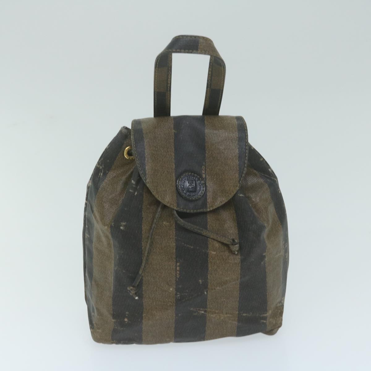 FENDI Pecan Canvas Pouch Boston Bag Coated Canvas 3Set Brown Black bs11155