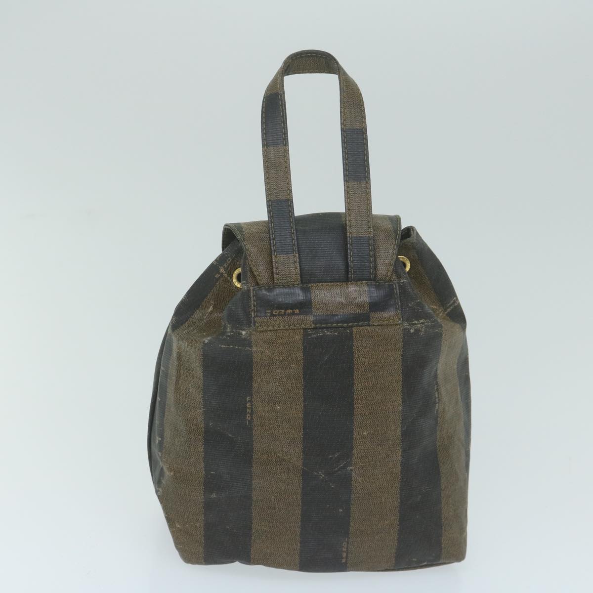 FENDI Pecan Canvas Pouch Boston Bag Coated Canvas 3Set Brown Black bs11155