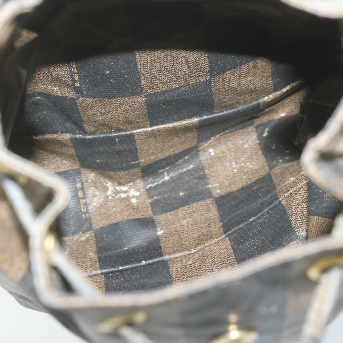 FENDI Pecan Canvas Pouch Boston Bag Coated Canvas 3Set Brown Black bs11155