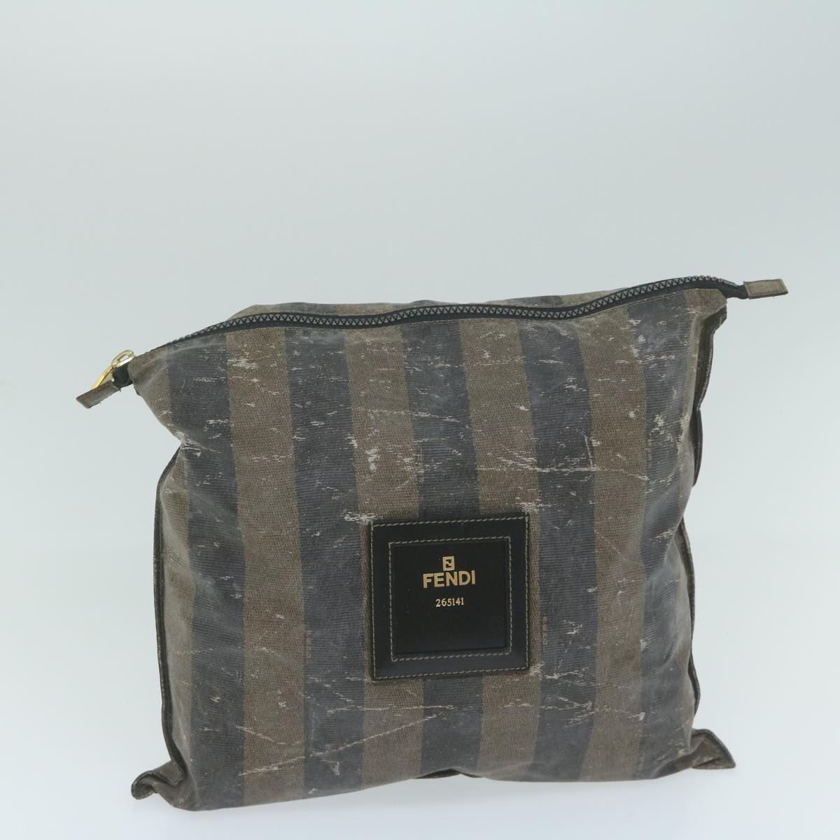 FENDI Pecan Canvas Pouch Boston Bag Coated Canvas 3Set Brown Black bs11155