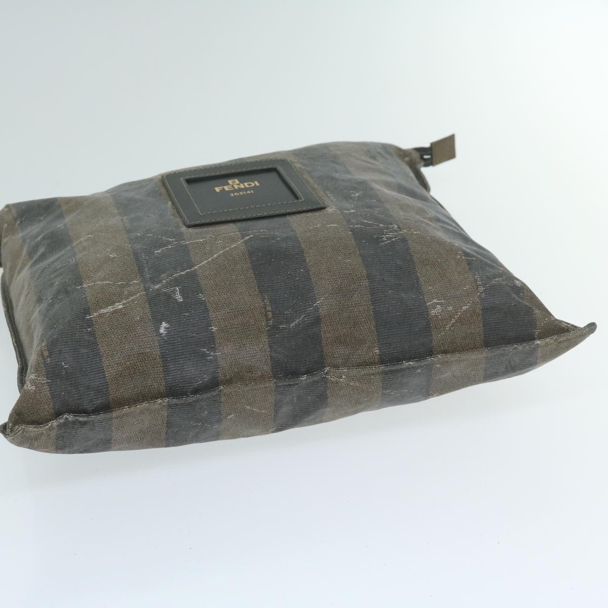 FENDI Pecan Canvas Pouch Boston Bag Coated Canvas 3Set Brown Black bs11155