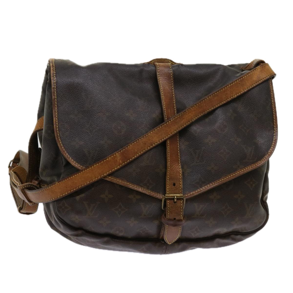 LOUIS VUITTON Monogram Saumur 35 Shoulder Bag M42254 LV bs11196