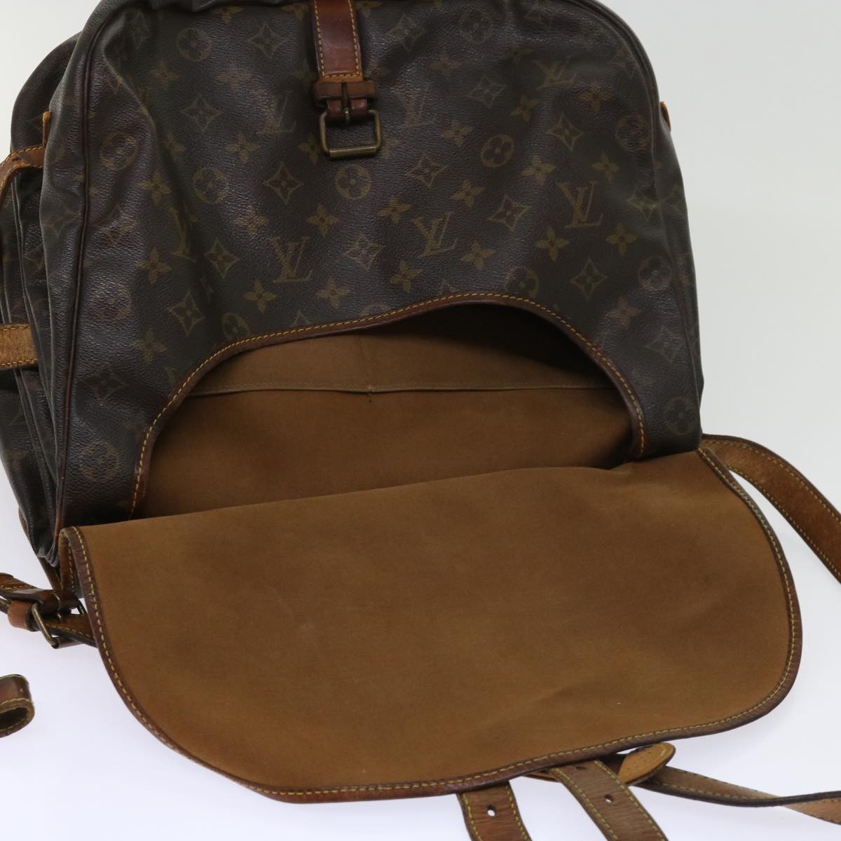 LOUIS VUITTON Monogram Saumur 35 Shoulder Bag M42254 LV bs11196