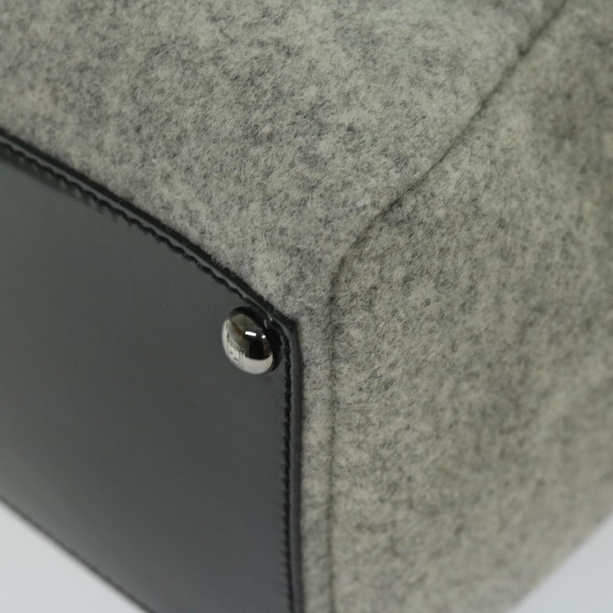 FENDI Hand Bag Wool Gray bs11233