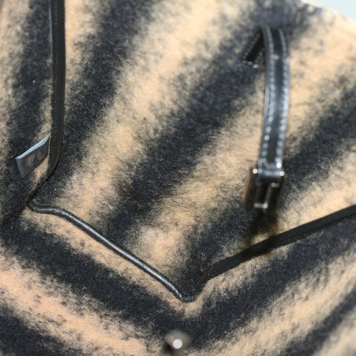 FENDI Hand Bag Wool Gray bs11233