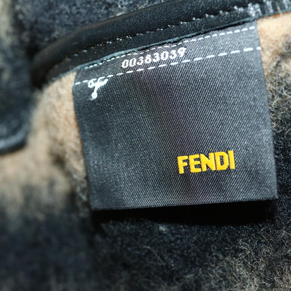 FENDI Hand Bag Wool Gray bs11233