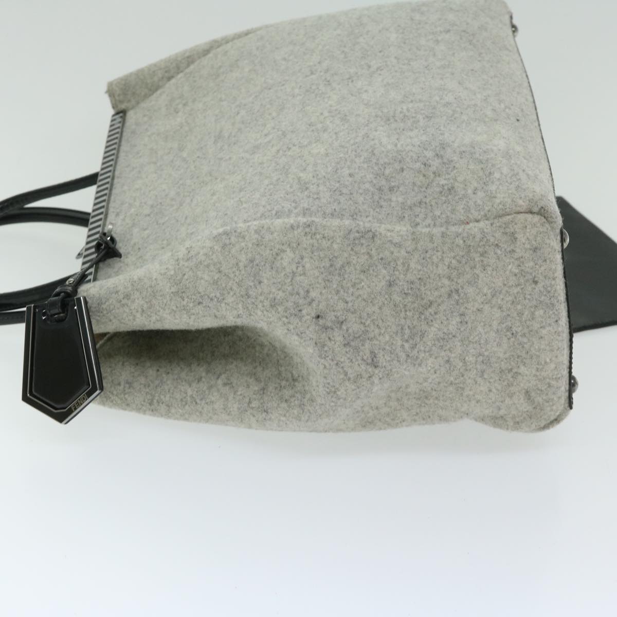 FENDI Hand Bag Wool Gray bs11233
