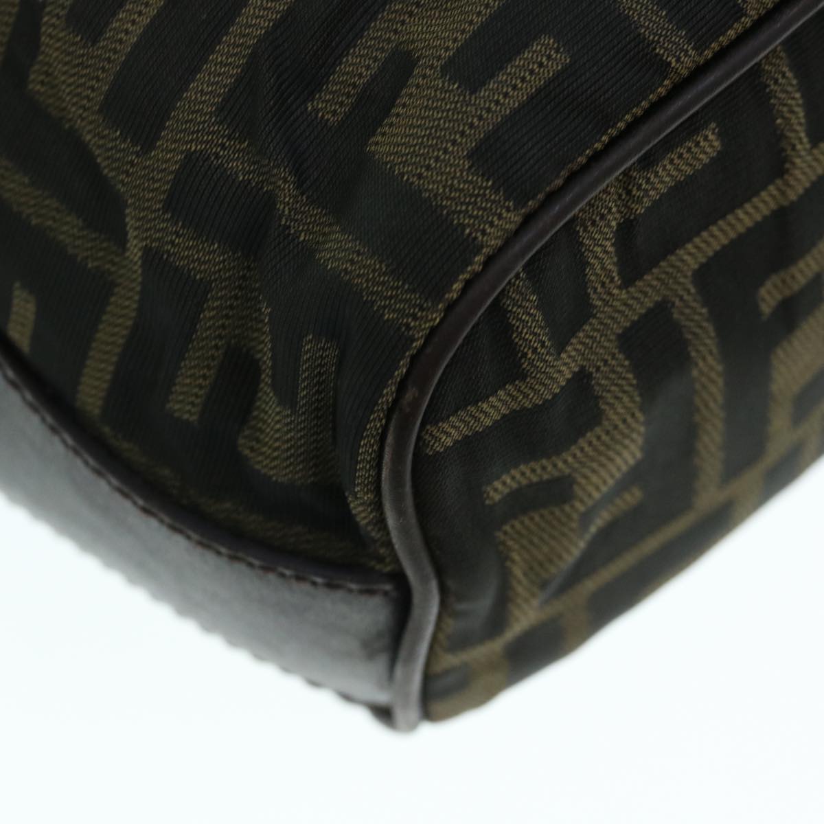 FENDI Zucca Canvas Shoulder Bag Black Brown bs11305