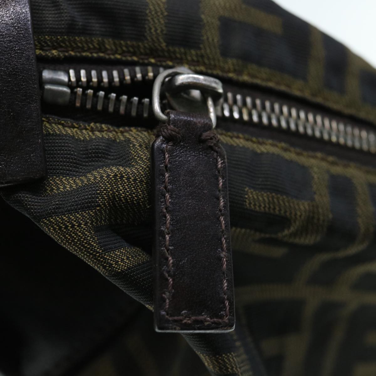 FENDI Zucca Canvas Shoulder Bag Black Brown bs11305