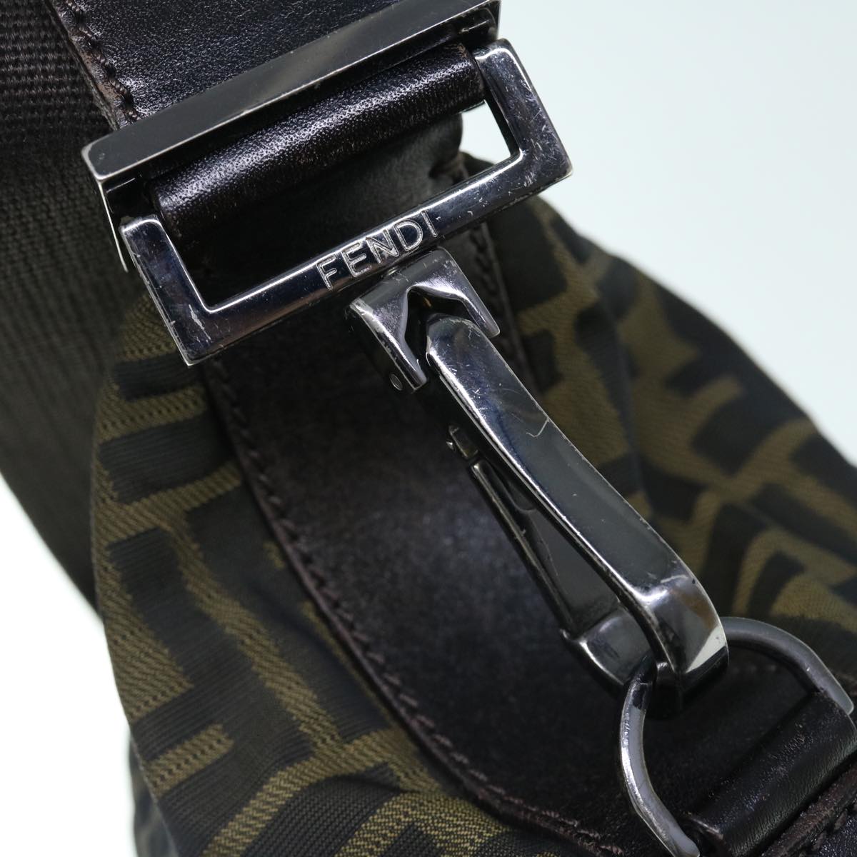 FENDI Zucca Canvas Shoulder Bag Black Brown bs11305