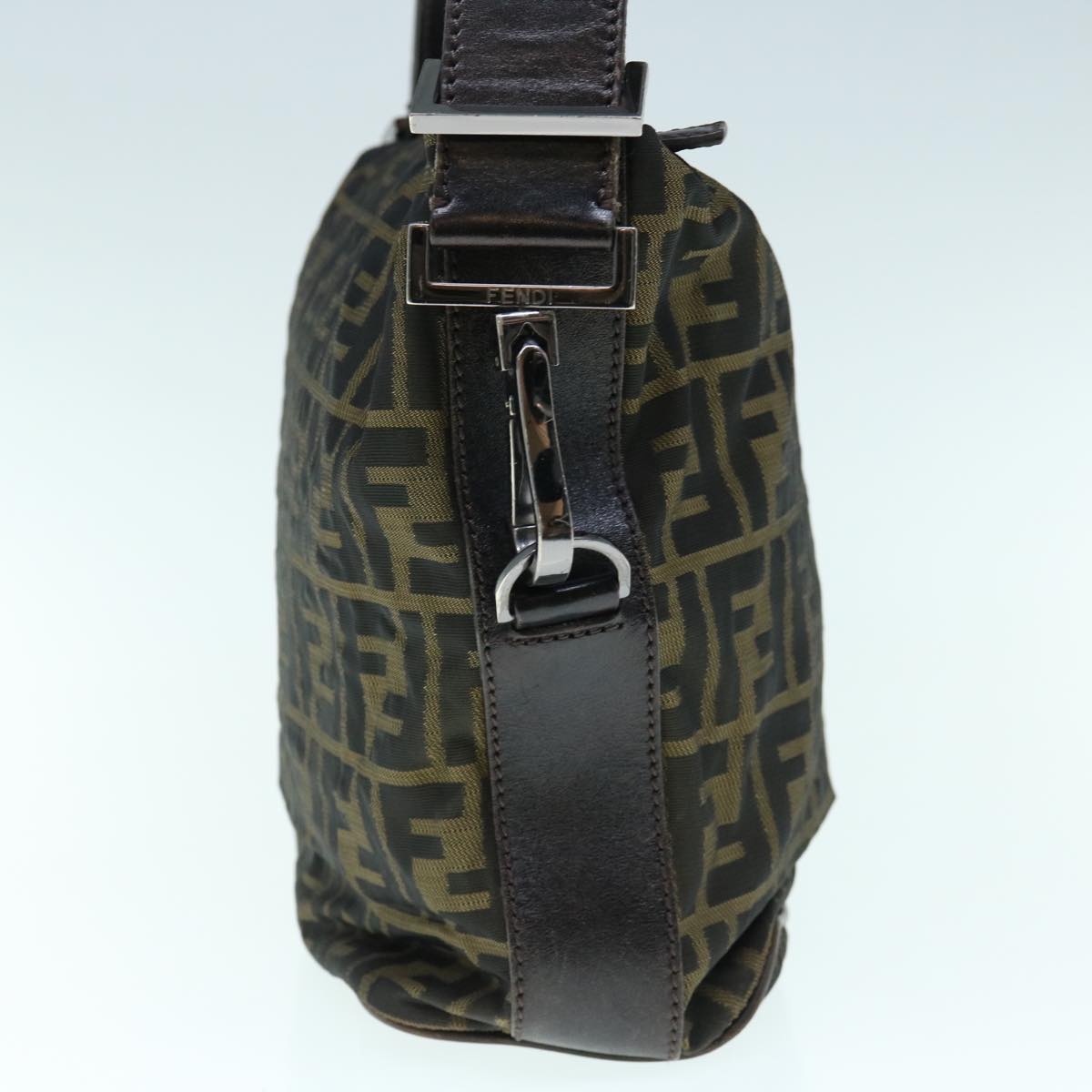 FENDI Zucca Canvas Shoulder Bag Black Brown bs11305
