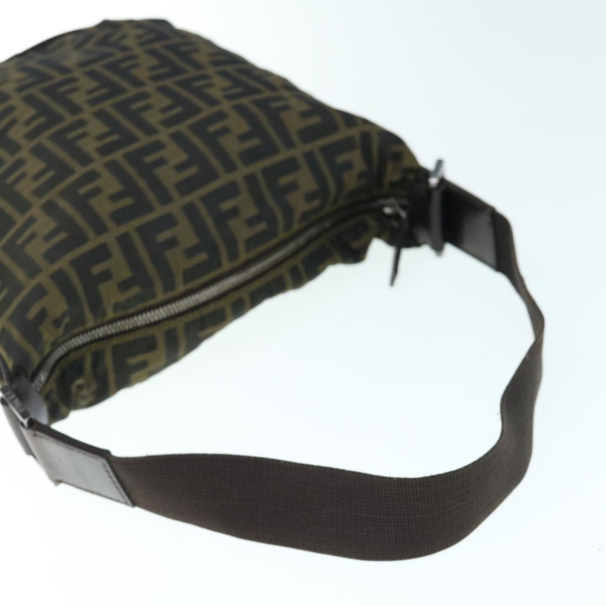 FENDI Zucca Canvas Shoulder Bag Black Brown bs11305