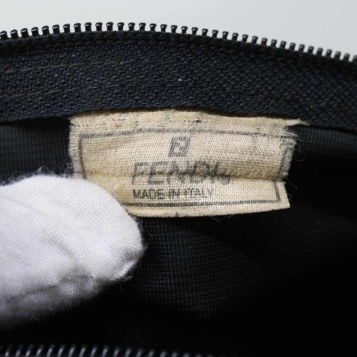 FENDI Pecan Canvas Pouch Hand Bag 2Set Brown bs11306