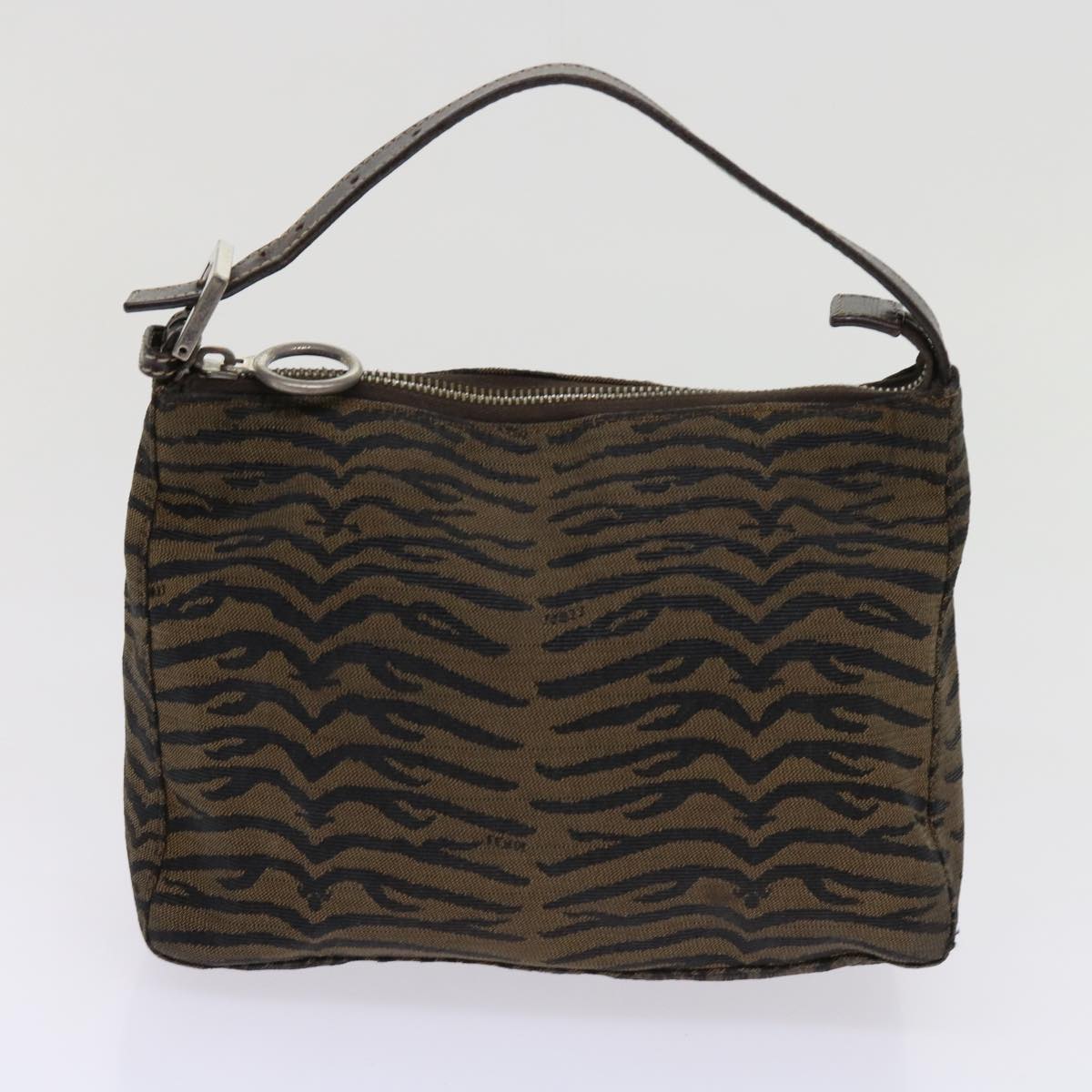 FENDI Pecan Canvas Pouch Hand Bag 2Set Brown bs11306