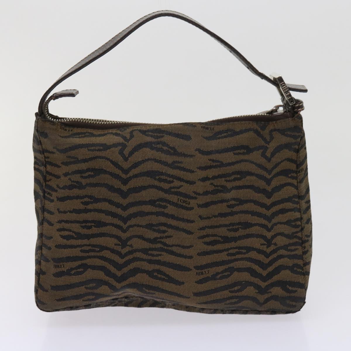 FENDI Pecan Canvas Pouch Hand Bag 2Set Brown bs11306
