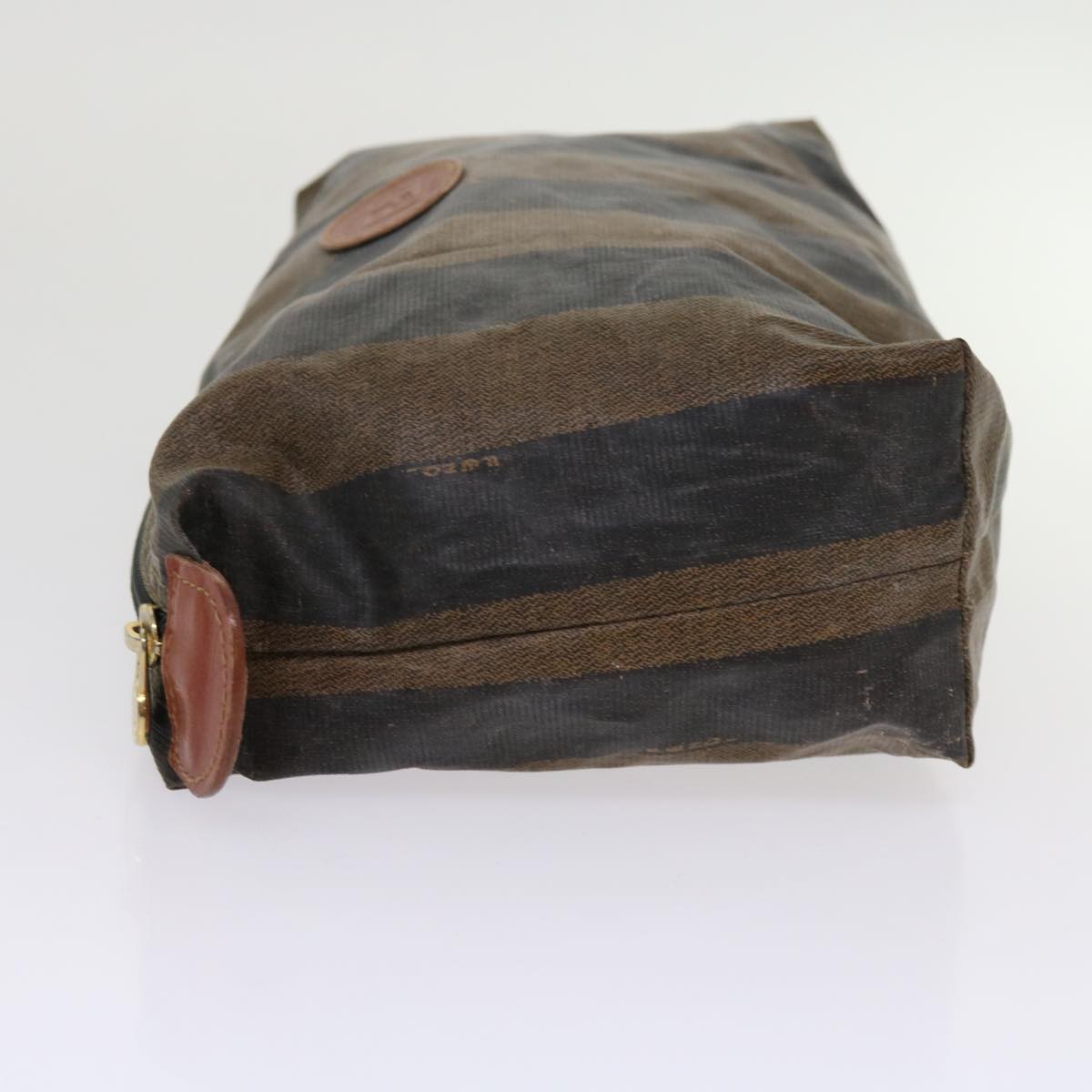 FENDI Pecan Canvas Pouch Hand Bag 2Set Brown bs11306