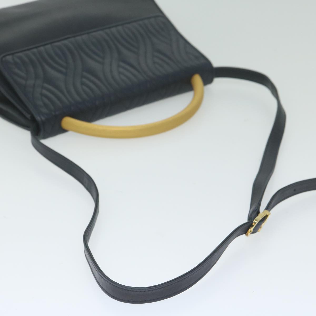 FENDI Hand Bag Leather Navy bs11310